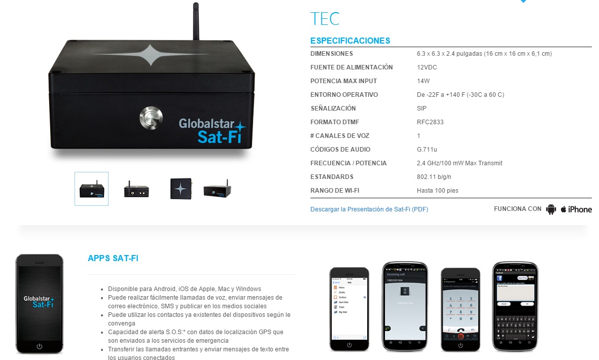 Tec de Global Star SAT FI en Mexico